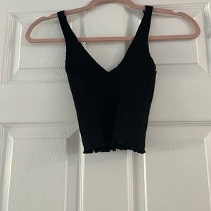 Black Ripped Crop Top